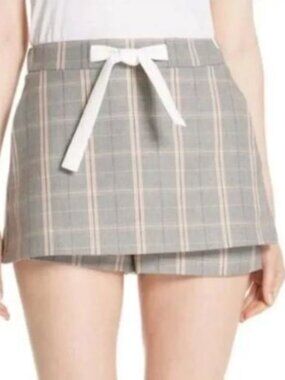 Maje Plaid Print Mini Skort - Size 40